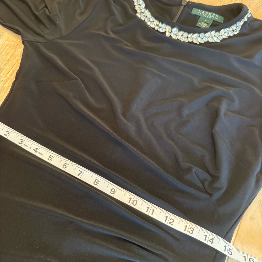 Ralph Lauren Black Embellished Crewneck Sheath Dress 8 - Picture 9 of 13